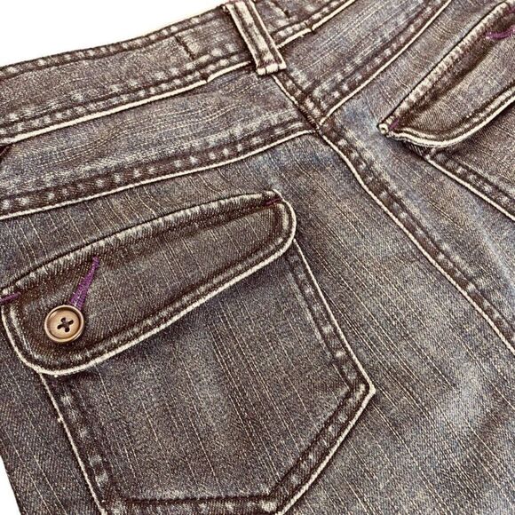 Bica Cheia x Anthropologie Dbl Bttn Front A-Line Denim Mini Skirt Size 4 | EUC - Picture 11 of 12